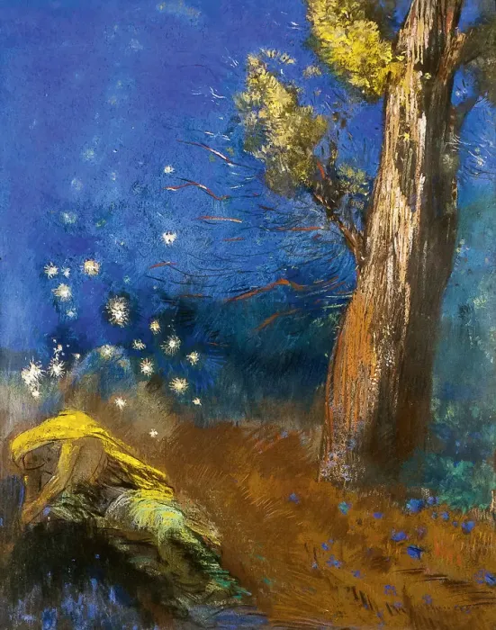 Framed Print : The Death of Buddha (La Mort de Bouddha). Artist: Redon, Odilon (1840-1916) Framed Print : The Death of Buddha (La Mort de Bouddha). Artist: Redon, Odilon (1840-1916)