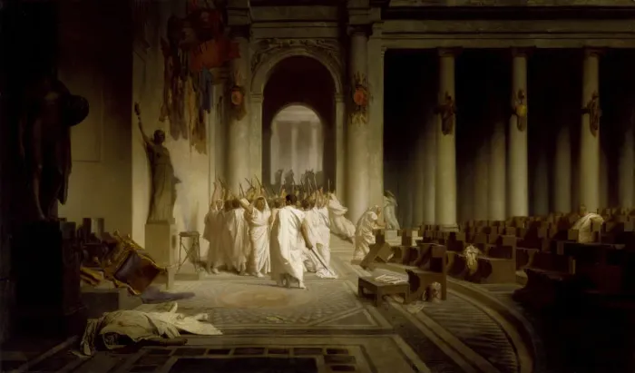 Framed Print : The Death of Caesar. Artist: Gerome, Jean-Leon (1824-1904) Framed Print : The Death of Caesar. Artist: Gerome, Jean-Leon (1824-1904)