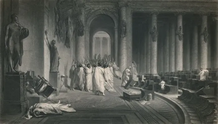 Framed Print : The Death of Caesar. (Julius Caesar), c1870. Artist: JC Armytage Framed Print : The Death of Caesar. (Julius Caesar), c1870. Artist: JC Armytage