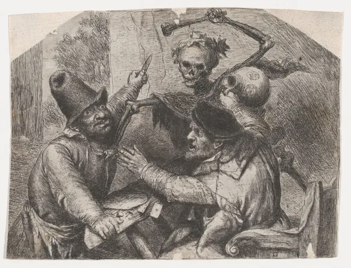 Framed Print : Death and Card Players, 1620-74. Creator: Jan Lievens Framed Print : Death and Card Players, 1620-74. Creator: Jan Lievens
