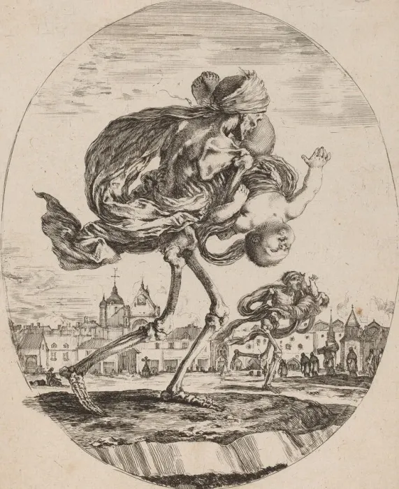 Framed Print : Death Carrying a Child to the Right, probably 1648. Creator: Stefano della Bella Framed Print : Death Carrying a Child to the Right, probably 1648. Creator: Stefano della Bella
