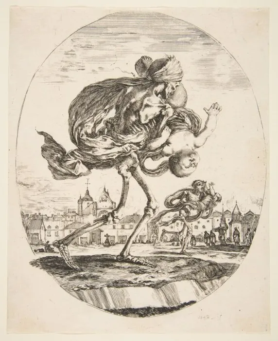 Framed Print : Death Carrying an Infant, from The five deaths (Les cinq Morts), ca. 1648 Framed Print : Death Carrying an Infant, from The five deaths (Les cinq Morts), ca. 1648