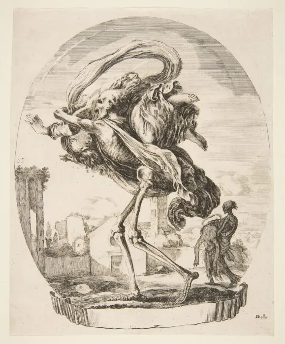 Framed Print : Death carrying off a woman, from The five deaths (Les cinq Morts), ca. 1648 Framed Print : Death carrying off a woman, from The five deaths (Les cinq Morts), ca. 1648