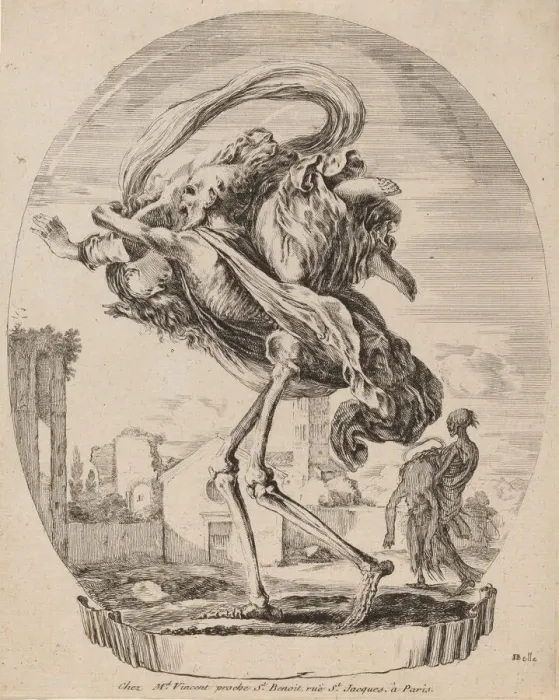 Framed Print : Death Carrying a Woman, probably 1648. Creator: Stefano della Bella Framed Print : Death Carrying a Woman, probably 1648. Creator: Stefano della Bella