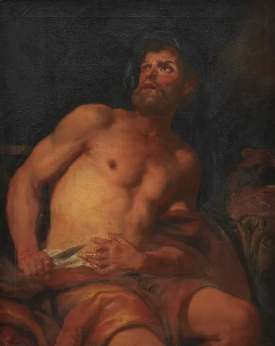 Framed Print : Death of Cato the Younger, 1647-1698. Creator: Johann Carl Loth Framed Print : Death of Cato the Younger, 1647-1698. Creator: Johann Carl Loth