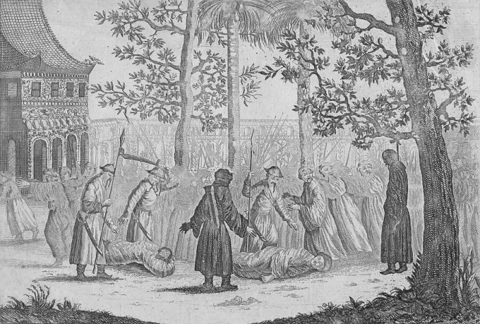 Framed Print : Death of the last Chinese Emperor of the Ming in 1644 from Nieuhof, 1745. Artist: George Childs Framed Print : Death of the last Chinese Emperor of the Ming in 1644 from Nieuhof, 1745. Artist: George Childs