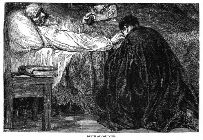 Framed Print : Death of Christopher Columbus, 1506, (1872) Framed Print : Death of Christopher Columbus, 1506, (1872)