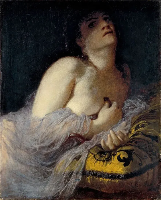 Framed Print : The Death of Cleopatra (first version). Artist: Bocklin, Arnold (1827-1901)