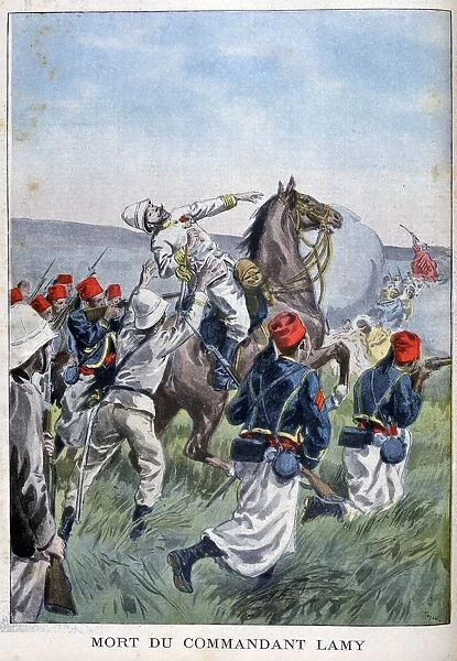 The death of commandant Lamy, Battle of Kousseri, 22nd April 1900. Artist: Oswaldo Tofani