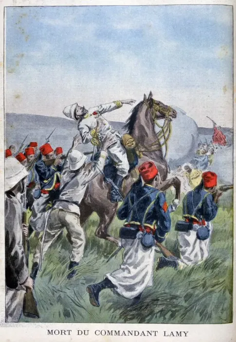Framed Print : The death of commandant Lamy, Battle of Kousseri, 22nd April 1900. Artist: Oswaldo Tofani Framed Print : The death of commandant Lamy, Battle of Kousseri, 22nd April 1900. Artist: Oswaldo Tofani