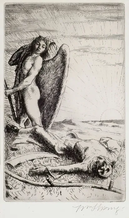 Framed Print : Death Defeated, 1888. Creator: William Strang Framed Print : Death Defeated, 1888. Creator: William Strang
