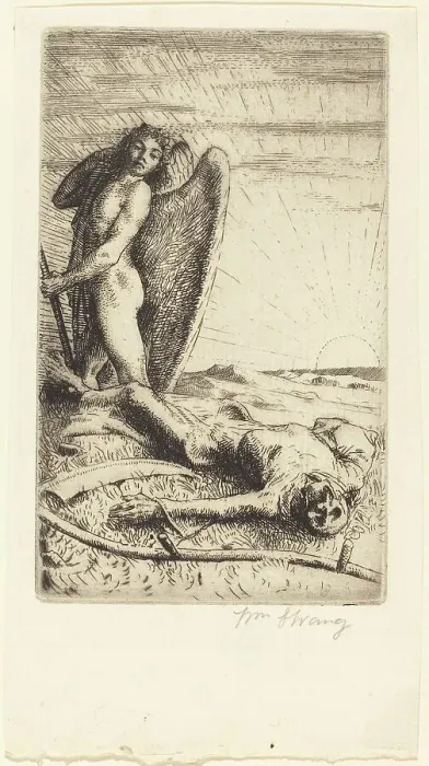Framed Print : Death Defeated, 1888 (published 1894). Creator: William Strang Framed Print : Death Defeated, 1888 (published 1894). Creator: William Strang