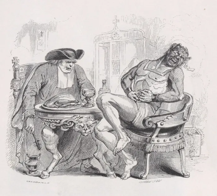 Framed Print : The Death of the Devil from The Complete Works of Beranger, 1836 Framed Print : The Death of the Devil from The Complete Works of Beranger, 1836