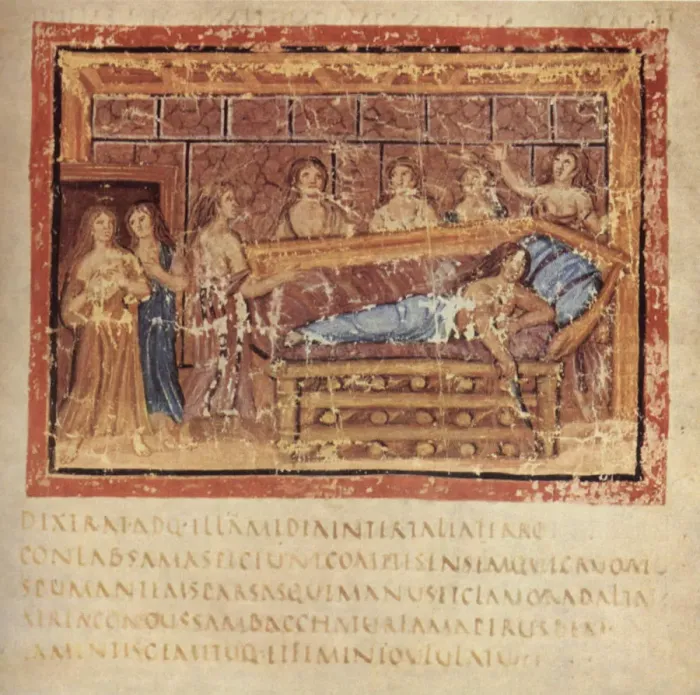 Framed Print : The Death of Dido, ca 400. Artist: Master of the Vatican Vergil (active ca 400) Framed Print : The Death of Dido, ca 400. Artist: Master of the Vatican Vergil (active ca 400)
