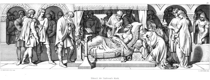 Framed Print : Death of Edward the Confessor, 1042 (1866). Artist: Daniel Maclise Framed Print : Death of Edward the Confessor, 1042 (1866). Artist: Daniel Maclise