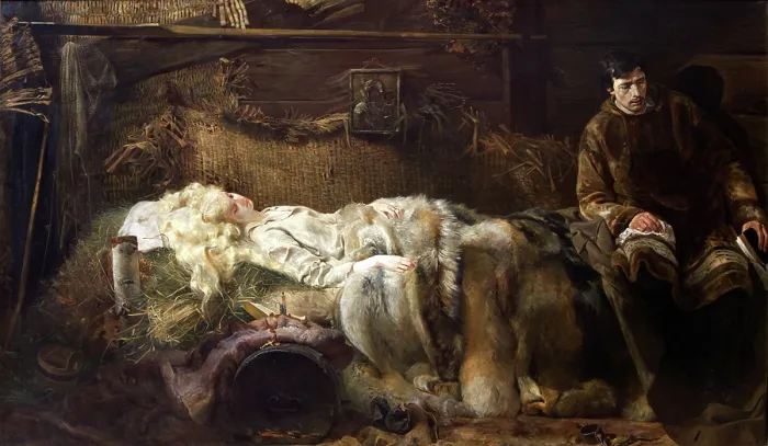 Framed Print : Death of Ellenai, 1883. Creator: Jacek Malczewski Framed Print : Death of Ellenai, 1883. Creator: Jacek Malczewski