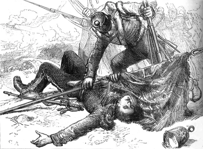 Framed Print : Death of Ensign Anstruther, c1880. Artist: C. R Framed Print : Death of Ensign Anstruther, c1880. Artist: C. R