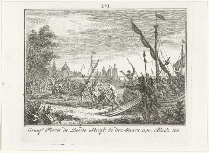 Framed Print : The Death of Floris III of Holland at Antioch, 1784. Artist: Fokke, Simon (1712-1784) Framed Print : The Death of Floris III of Holland at Antioch, 1784. Artist: Fokke, Simon (1712-1784)