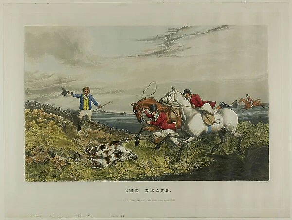 The Death, from Fox Hunting, 1828. Creator: Charles Bentley