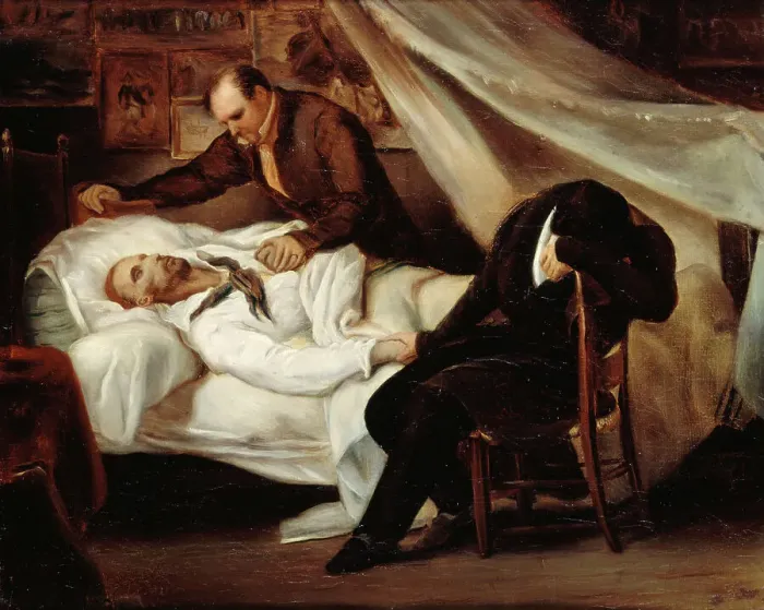Framed Print : The Death of Gericault, c1824. Creator: Ary Scheffer Framed Print : The Death of Gericault, c1824. Creator: Ary Scheffer