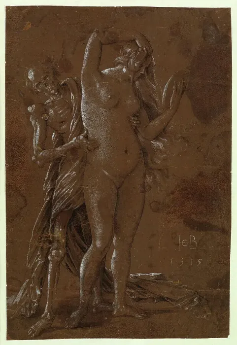 Framed Print : The Death and a girl, 1515. Creator: Baldung (Baldung Grien), Hans (1484-1545) Framed Print : The Death and a girl, 1515. Creator: Baldung (Baldung Grien), Hans (1484-1545)