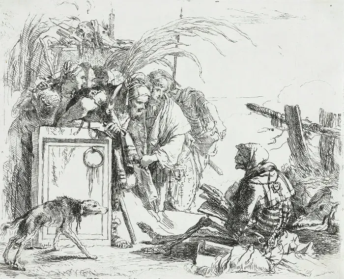 Framed Print : Death Giving Audience, c1741-1742. Creator: Giovanni Battista Tiepolo Framed Print : Death Giving Audience, c1741-1742. Creator: Giovanni Battista Tiepolo
