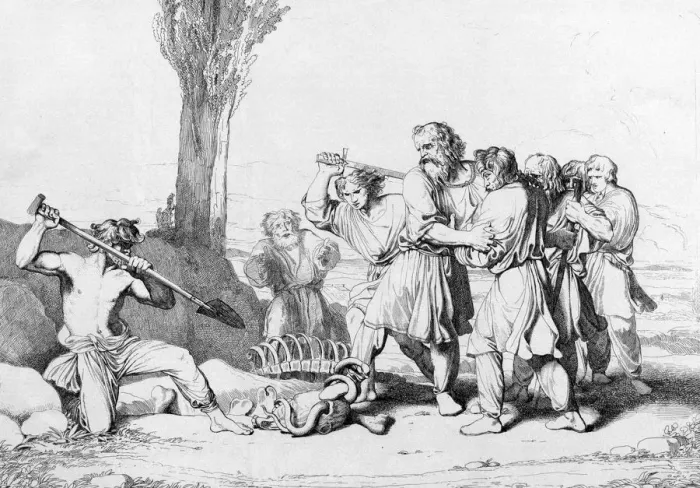 Framed Print : The Death of Grand Duke Oleg, before 1839. Artist: Bruni, Fyodor Antonovich (1800-1875) Framed Print : The Death of Grand Duke Oleg, before 1839. Artist: Bruni, Fyodor Antonovich (1800-1875)