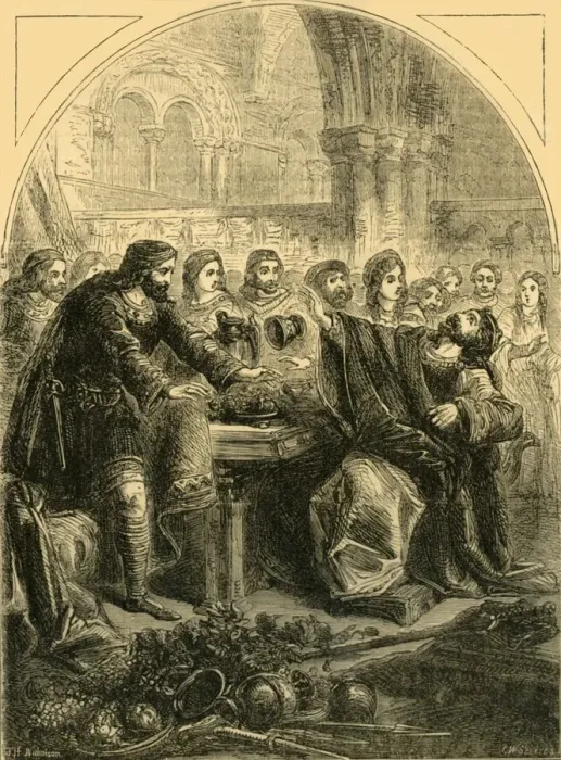 Framed Print : The Death of Hardicanute, c1890. Creator: Unknown Framed Print : The Death of Hardicanute, c1890. Creator: Unknown