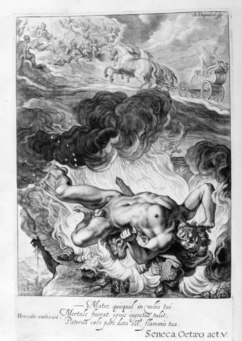 Framed Print : The Death of Hercules, 1655. Artist: Michel de Marolles Framed Print : The Death of Hercules, 1655. Artist: Michel de Marolles