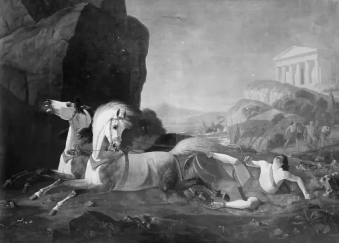 Framed Print : Death of Hippolytus, 1829. Creator: Christian Frederik Carl Holm Framed Print : Death of Hippolytus, 1829. Creator: Christian Frederik Carl Holm
