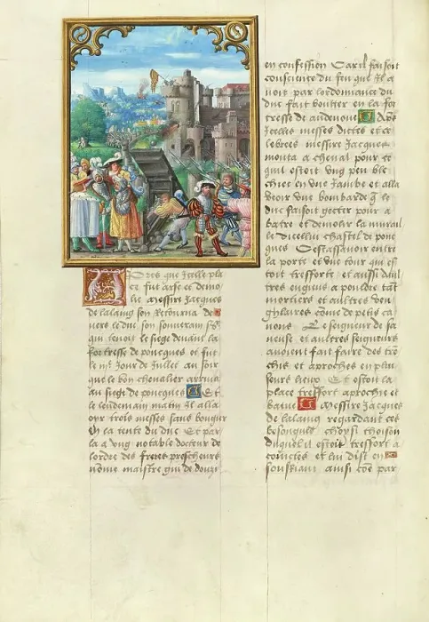 Framed Print : The Death of Jacques de Lalaing at the Siege of Poeke Castle, about 1530. Creator: Master of the Getty Lalaing Framed Print : The Death of Jacques de Lalaing at the Siege of Poeke Castle, about 1530. Creator: Master of the Getty Lalaing