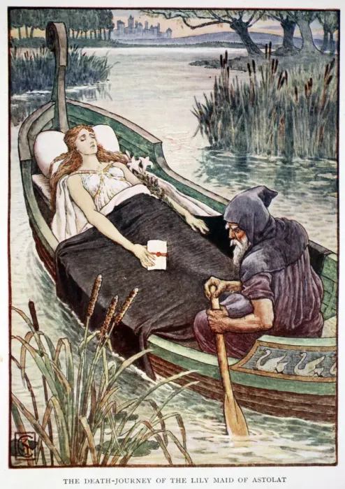 Framed Print : The Death Journey of the Lily Maid of Astolat, 1911 Framed Print : The Death Journey of the Lily Maid of Astolat, 1911