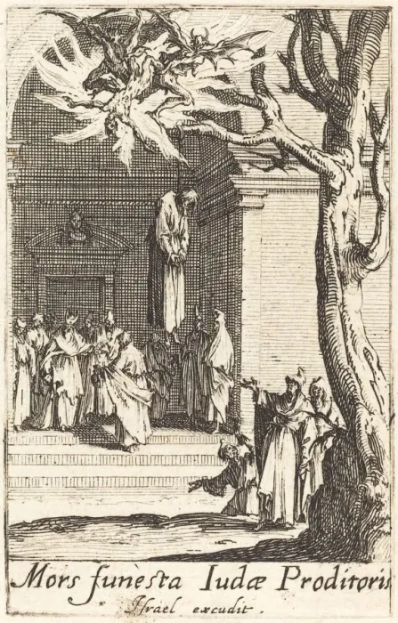Framed Print : The Death of Judas, c. 1634 / 1635. Creator: Jacques Callot Framed Print : The Death of Judas, c. 1634 / 1635. Creator: Jacques Callot