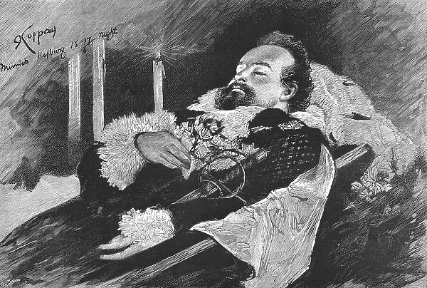 The Death of King Ludwig II of Bavaria - The King Lying in State, 1886. Creator: Unknown
