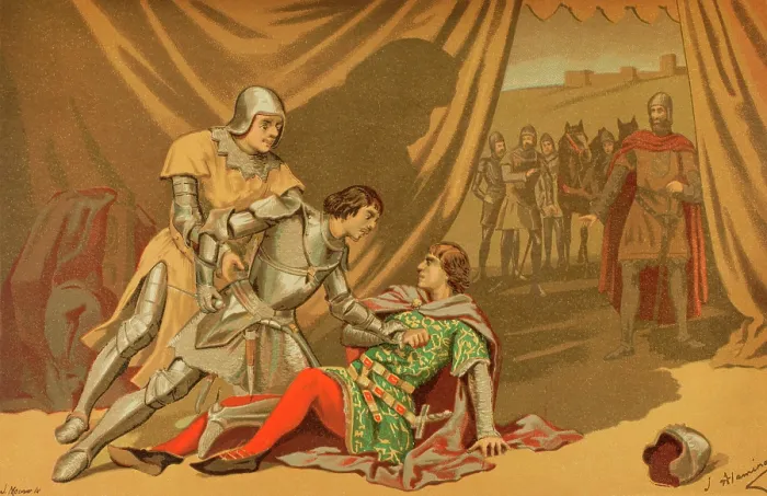 Framed Print : Death of King Peter I of Castile, (1334-1369), 1889. Creator: Juan Alaminos Framed Print : Death of King Peter I of Castile, (1334-1369), 1889. Creator: Juan Alaminos