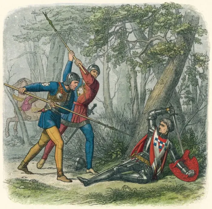Framed Print : Death to the Kingmaker, 1471 (1864). Artist: James William Edmund Doyle Framed Print : Death to the Kingmaker, 1471 (1864). Artist: James William Edmund Doyle