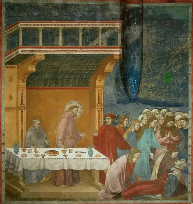 Framed Print : Death of the Knight of Celano (from Legend of Saint Francis), 1295-1300. Creator: Giotto di Bondone (1266-1377) Framed Print : Death of the Knight of Celano (from Legend of Saint Francis), 1295-1300. Creator: Giotto di Bondone (1266-1377)