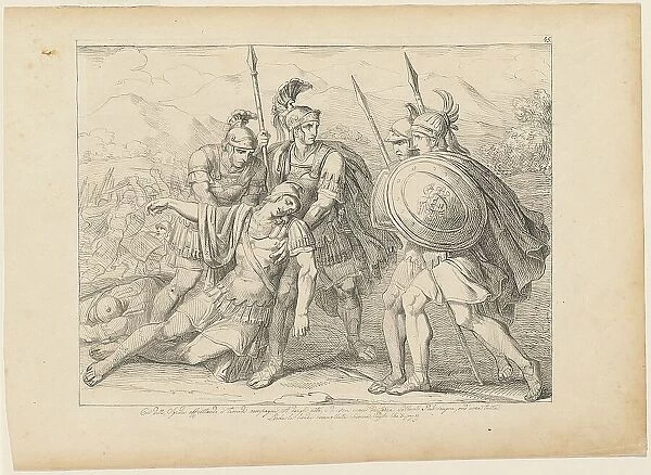 The Death of Lausus, early 19th century. Creator: Bartolomeo Pinelli