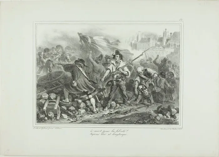 Framed Print : To Death for Liberty!, 1831. Creator: Auguste Raffet Framed Print : To Death for Liberty!, 1831. Creator: Auguste Raffet