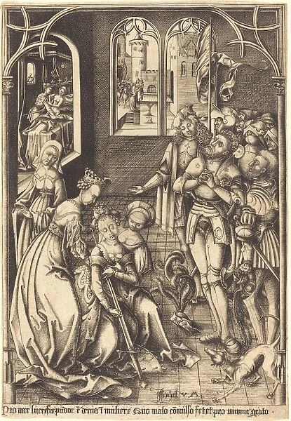 The Death of Lucretia, c. 1500  /  1503. Creator: Israhel van Meckenem