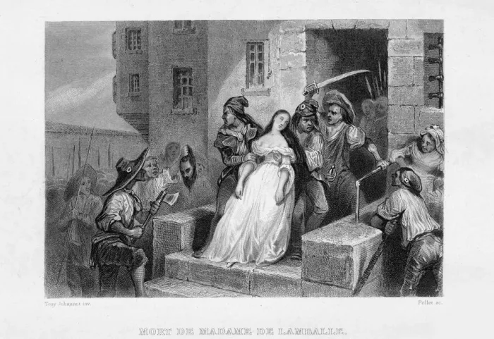 Framed Print : Death of Madame de Lamballe, 1834-1836. Creator: Johannot, Tony (1803-1852)