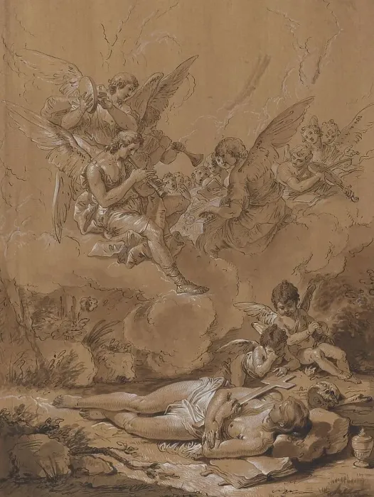 Framed Print : Death of the Magdalene, 18th century. Creator: Francesco Fontebasso Framed Print : Death of the Magdalene, 18th century. Creator: Francesco Fontebasso