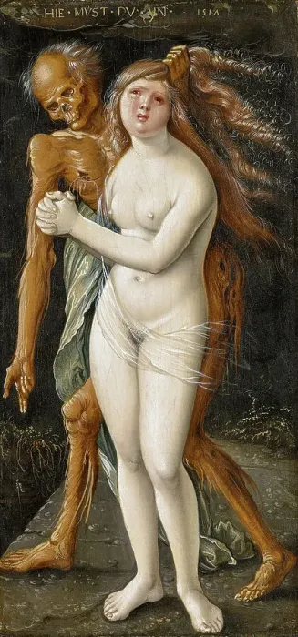 Framed Print : Death and the Maiden, 1517. Creator: Baldung (Baldung Grien), Hans (1484-1545) Framed Print : Death and the Maiden, 1517. Creator: Baldung (Baldung Grien), Hans (1484-1545)