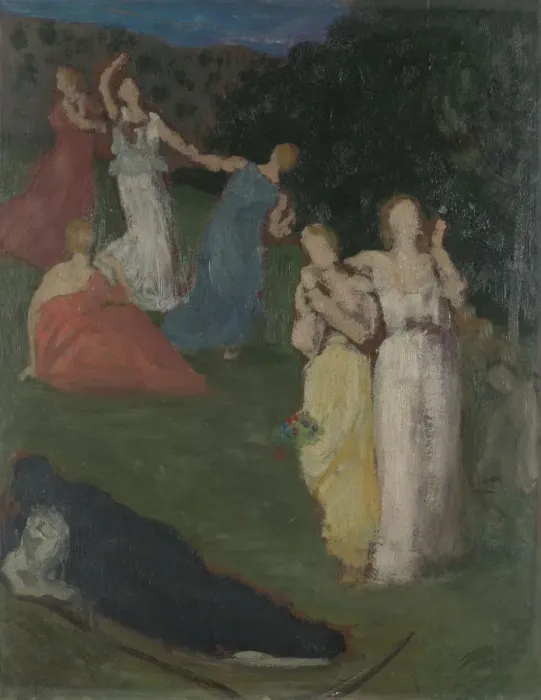 Framed Print : Death and the Maiden, before 1872. Artist: Puvis de Chavannes, Pierre Cecil (1824-1898) Framed Print : Death and the Maiden, before 1872. Artist: Puvis de Chavannes, Pierre Cecil (1824-1898)