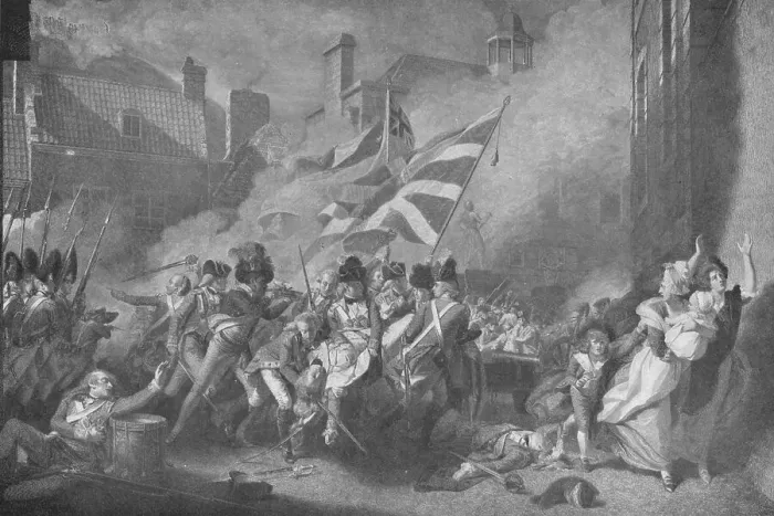 Framed Print : Death of Major Pierson, 1796 (1909). Artist: James Heath Framed Print : Death of Major Pierson, 1796 (1909). Artist: James Heath