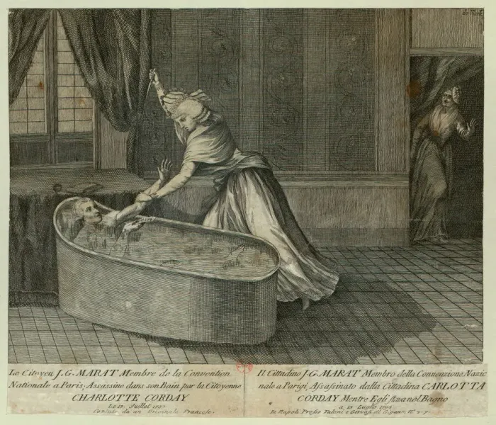 Framed Print : Death of Marat, c. 1793. Creator: Anonymous Framed Print : Death of Marat, c. 1793. Creator: Anonymous