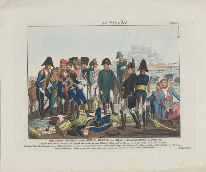 Framed Print : The Death of Marshal Duroc at Hochkirchen on 22 May 1813. Artist: Campe, August Friedrich Andreas Framed Print : The Death of Marshal Duroc at Hochkirchen on 22 May 1813. Artist: Campe, August Friedrich Andreas