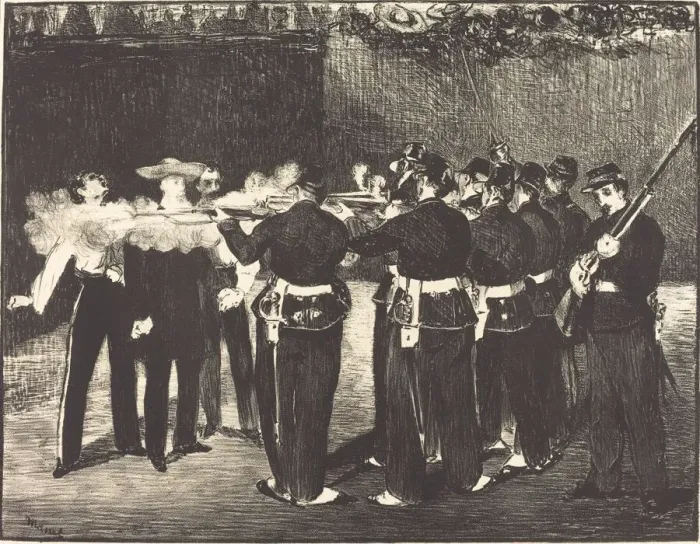 Framed Print : Death of Maximilian at Queretaro (L execution de Maximilien), 1867 Framed Print : Death of Maximilian at Queretaro (L execution de Maximilien), 1867