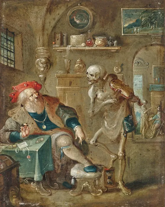 Framed Print : Death and the Miser. Creator: Francken, Frans, the Younger (1581-1642) Framed Print : Death and the Miser. Creator: Francken, Frans, the Younger (1581-1642)