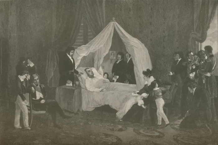 Framed Print : Death of Napoleon I, 1821, (1896). Artist: Henry Wolf Framed Print : Death of Napoleon I, 1821, (1896). Artist: Henry Wolf